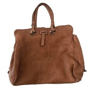 Cortanza Rota Brown Leather Purse Double Strap Handbag Minimalist Boho Casual